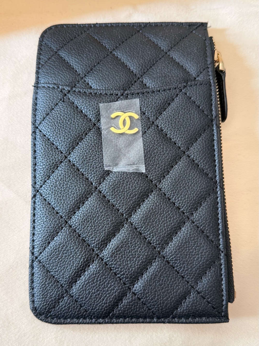 🖤 Black Quilted IPhone Case with wallet and zipper 5 card holders BN